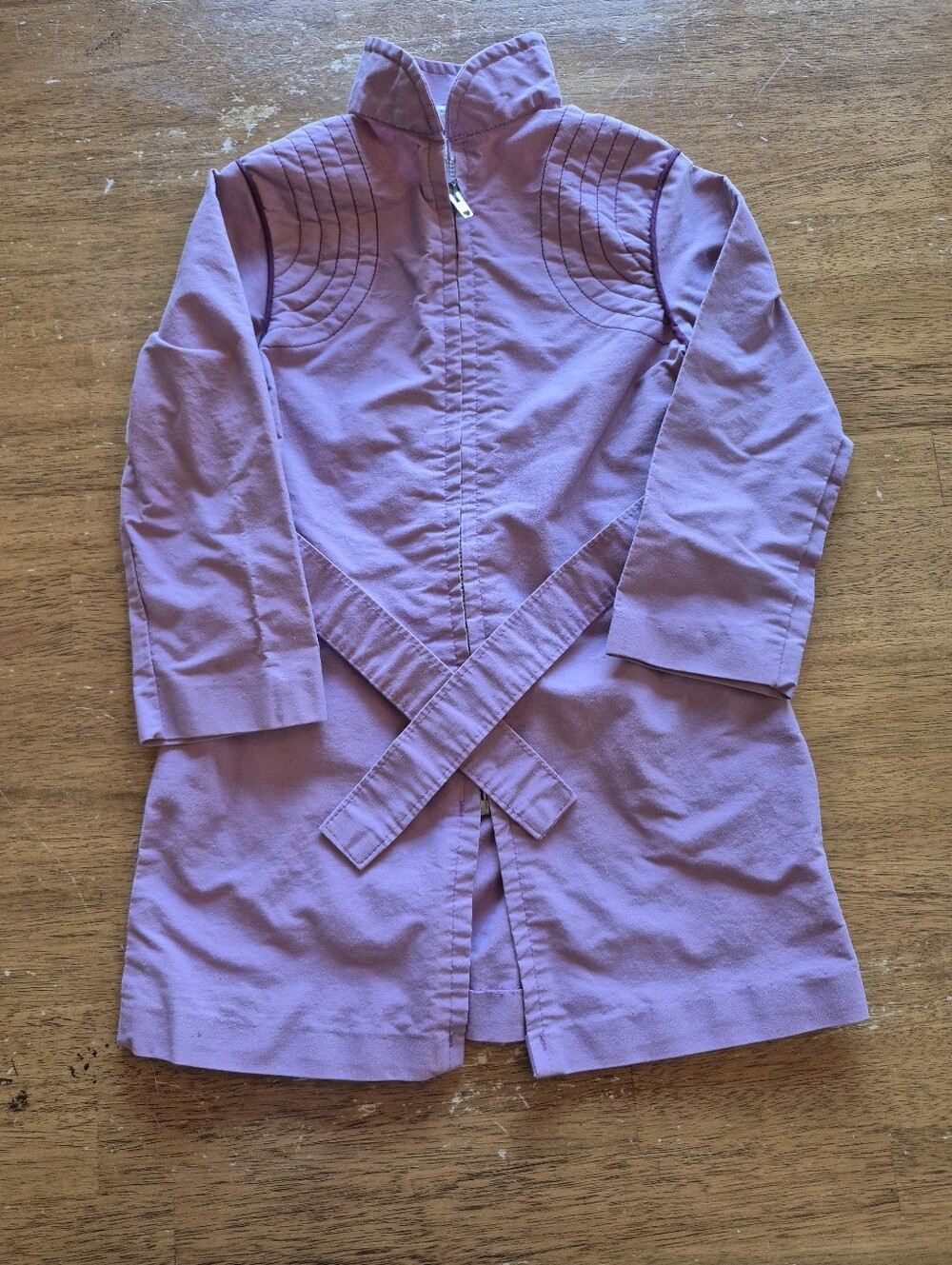 Vintage Girls' Lavender Belted Long-Sleeve Dress